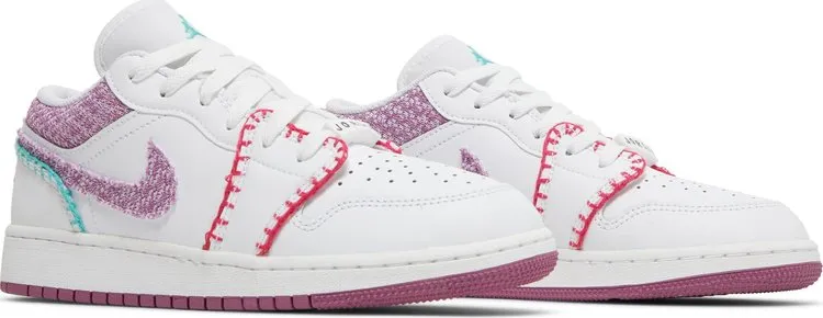 Air Jordan 1 Low SE GS Knit Sneakers, White