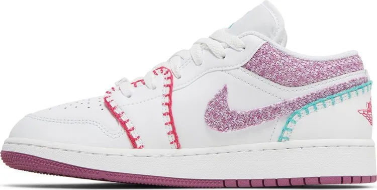 Air Jordan 1 Low SE GS Knit Sneakers, White