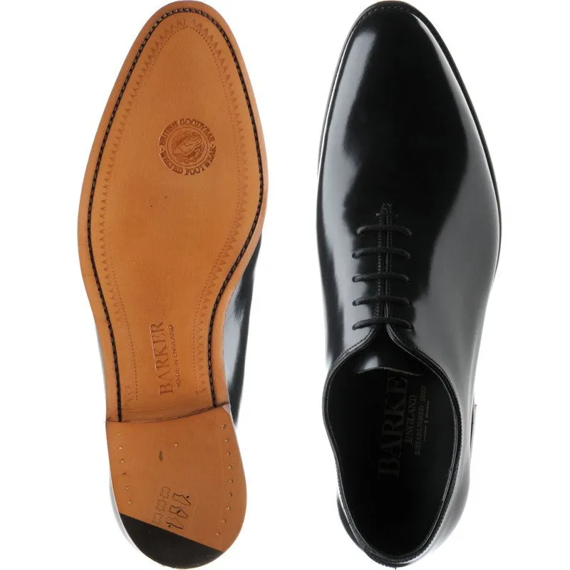 Barker Nelson Whole-Cut Oxford Shoe - Hi Shine Black