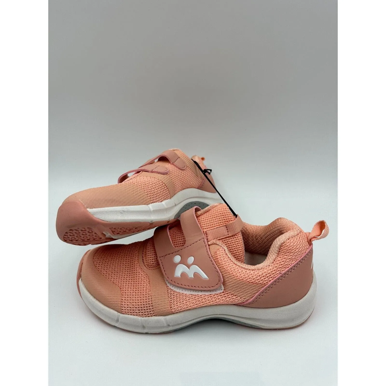 Big Kid Size 3, Salmon sparkly Sneakers with Straps