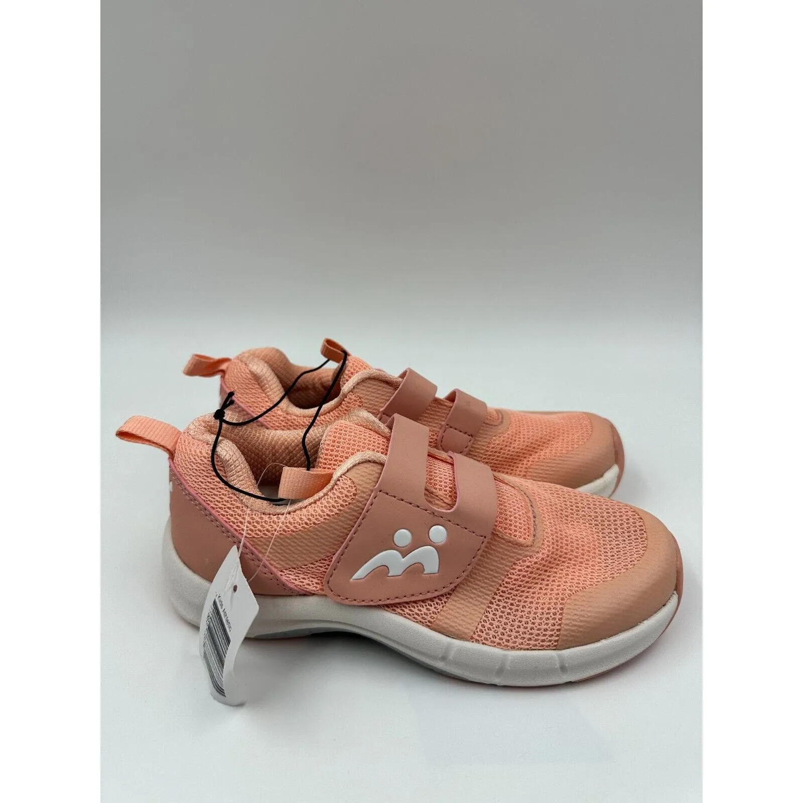 Big Kid Size 3, Salmon sparkly Sneakers with Straps