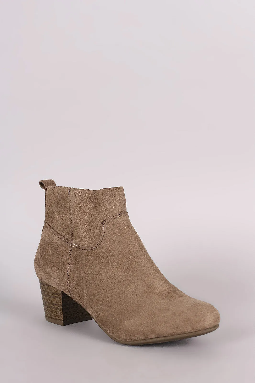 Breckelle Suede Block Heeled Booties