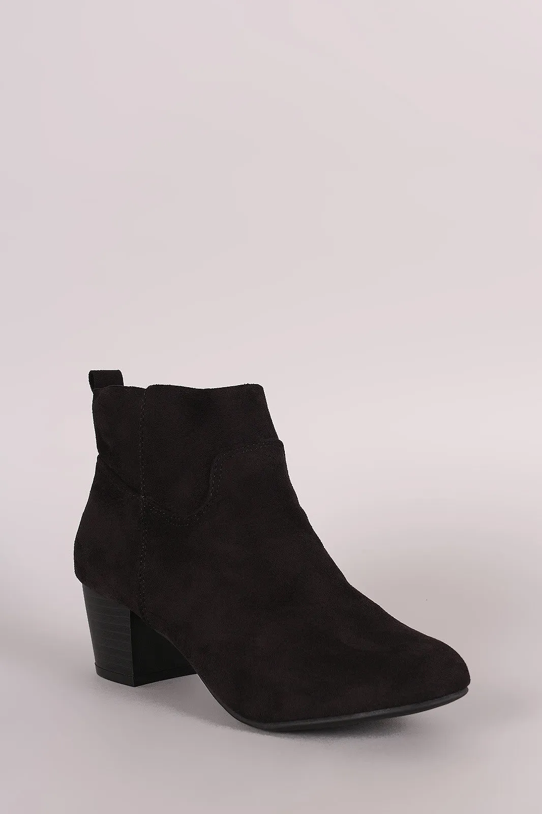 Breckelle Suede Block Heeled Booties