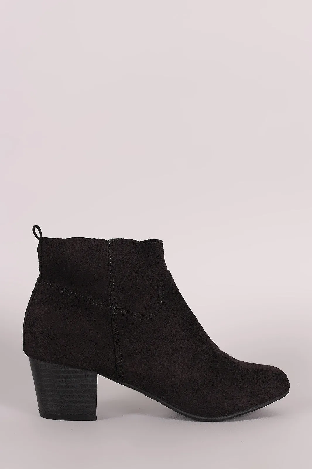 Breckelle Suede Block Heeled Booties