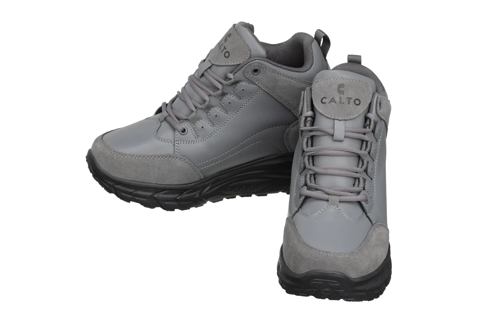 CALTO - S22799 - 4 Inches Taller (Grey) - Hiking Style Boots