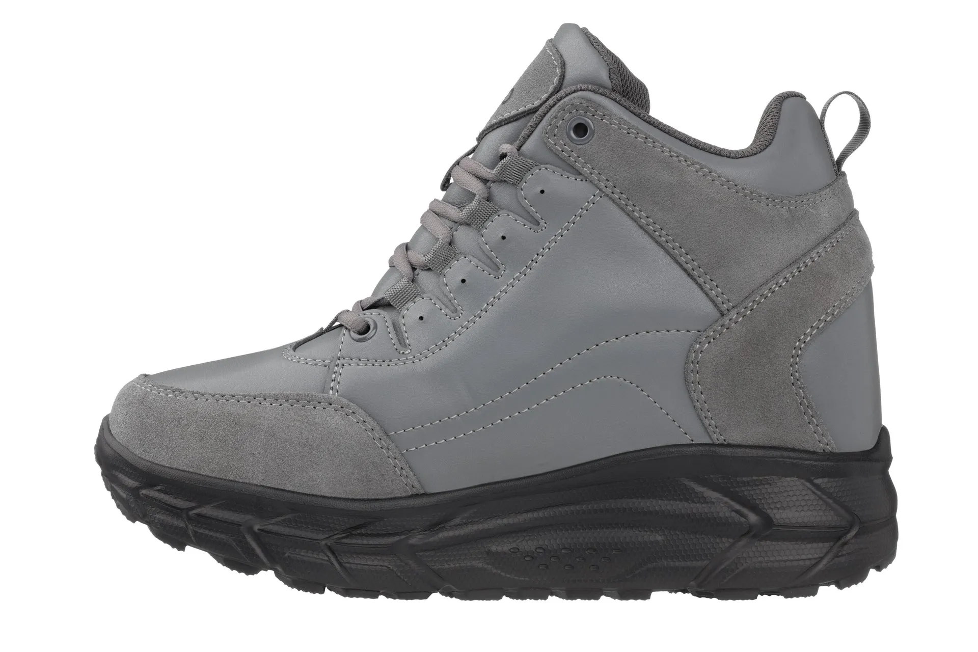 CALTO - S22799 - 4 Inches Taller (Grey) - Hiking Style Boots