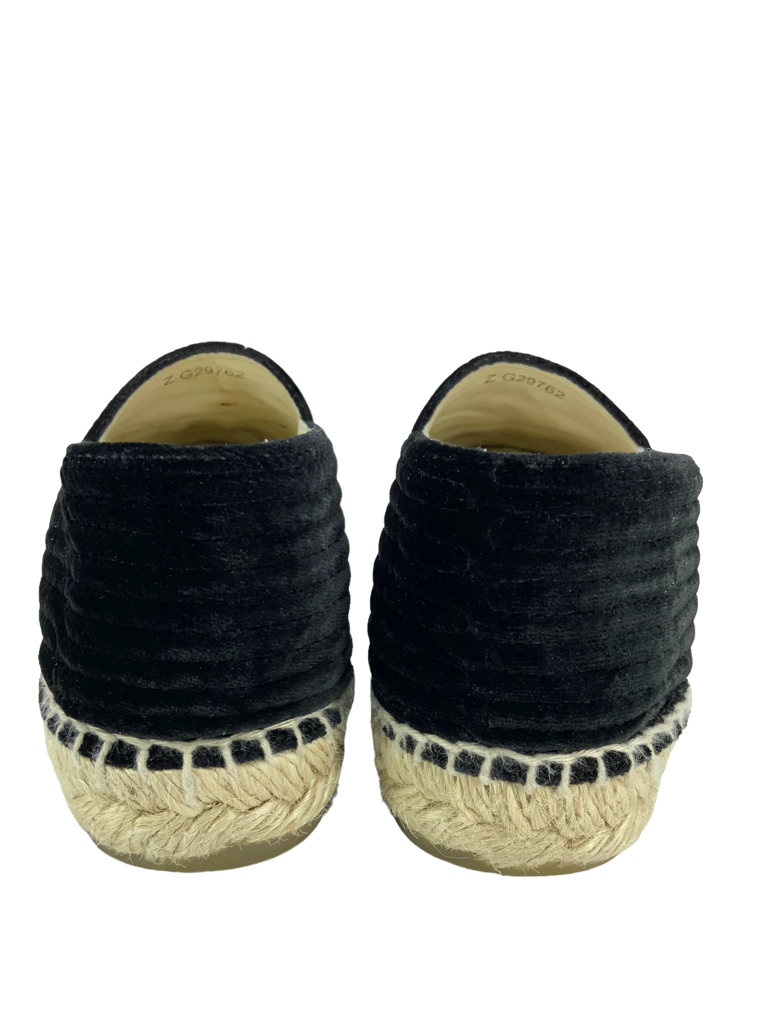 CHANEL Quilted Velvet CC Espadrilles Size 6