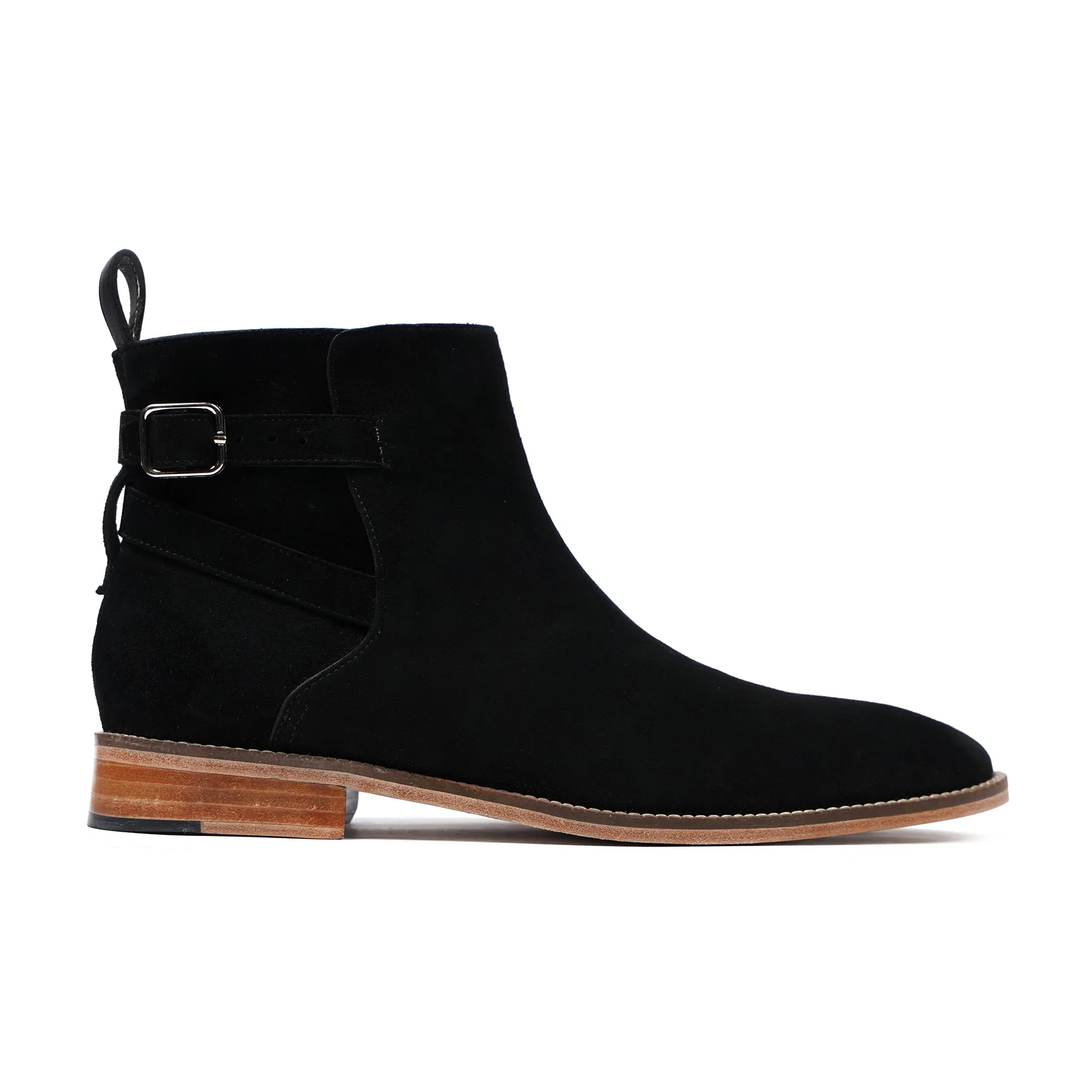 Cole - Men's Black Kid Suede Jodhpur