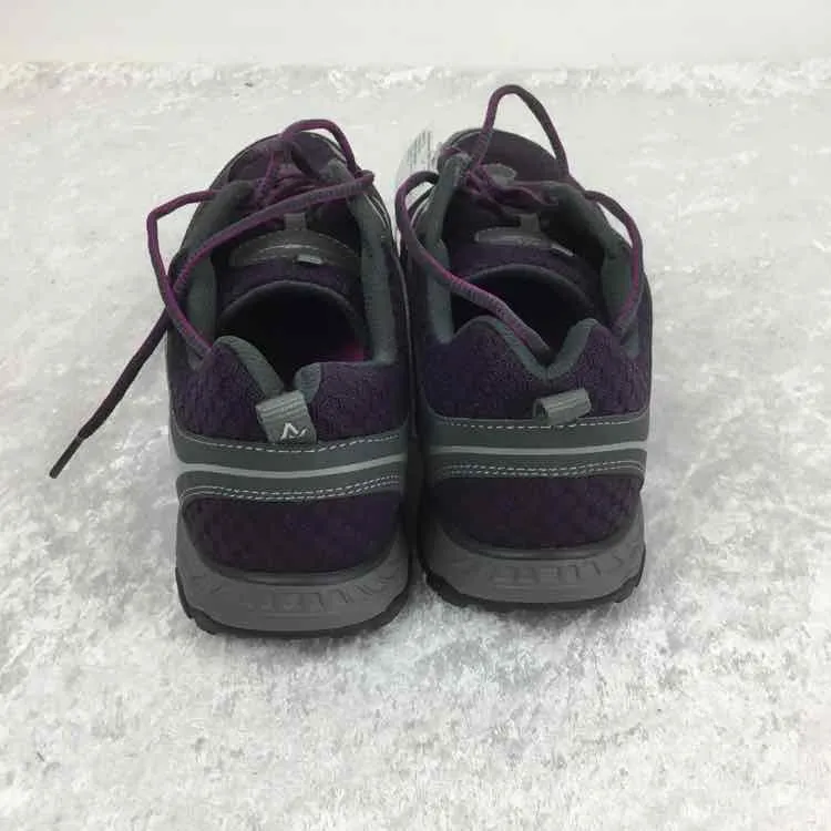 Eddie Bauer Women Size 9.5 Gray/Purple Mesh Lace Up Hiking Sneakers