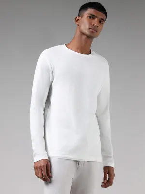 ETA White Waffle Knitted Slim Fit T-Shirt