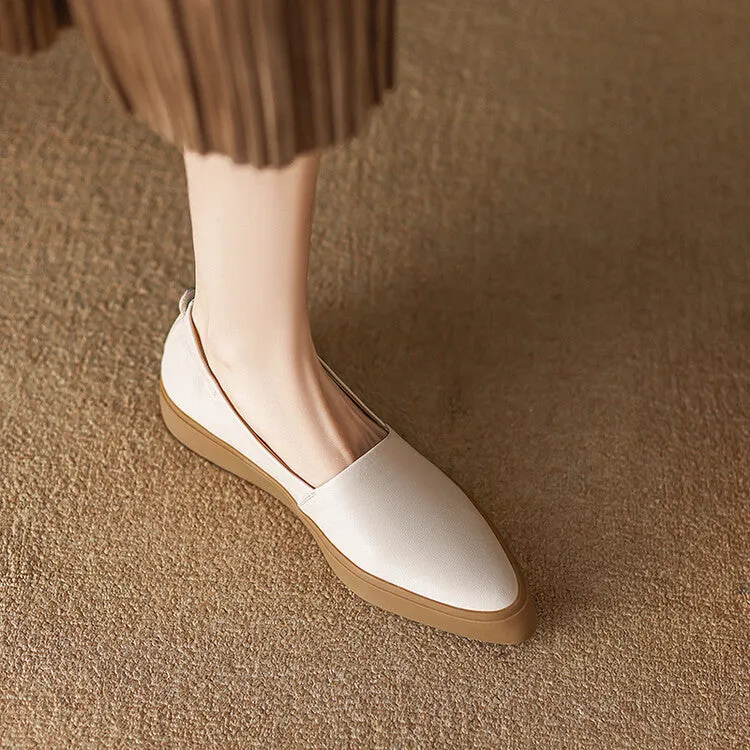 Flat Pointed Toe Pumps Female Platform Loafers