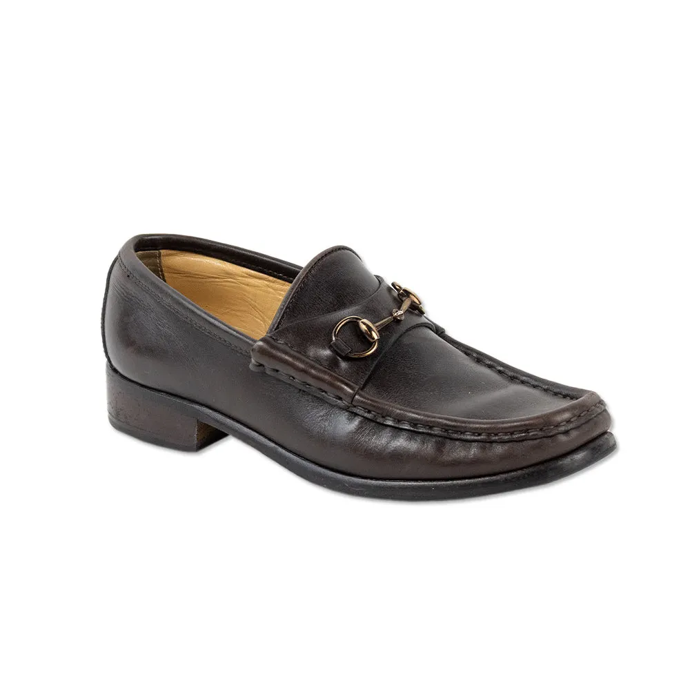 Gucci Brown Vintage 1955 Horsebit Accent Leather Loafers