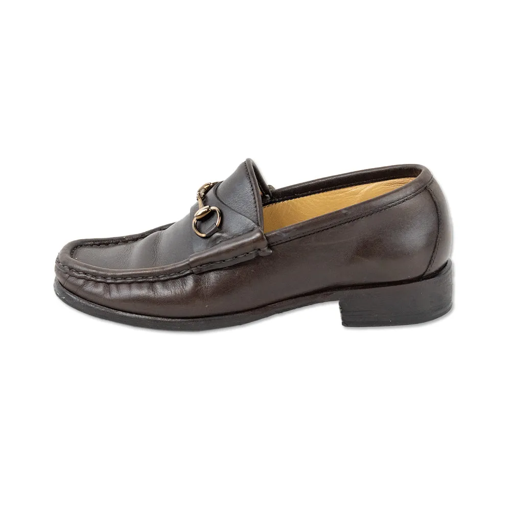 Gucci Brown Vintage 1955 Horsebit Accent Leather Loafers