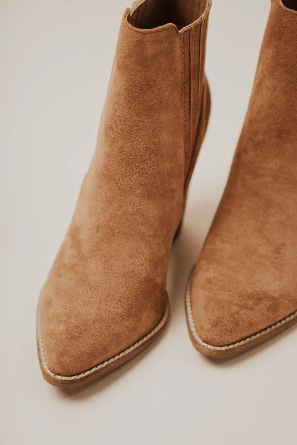 Jackie Heeled Booties in Camel