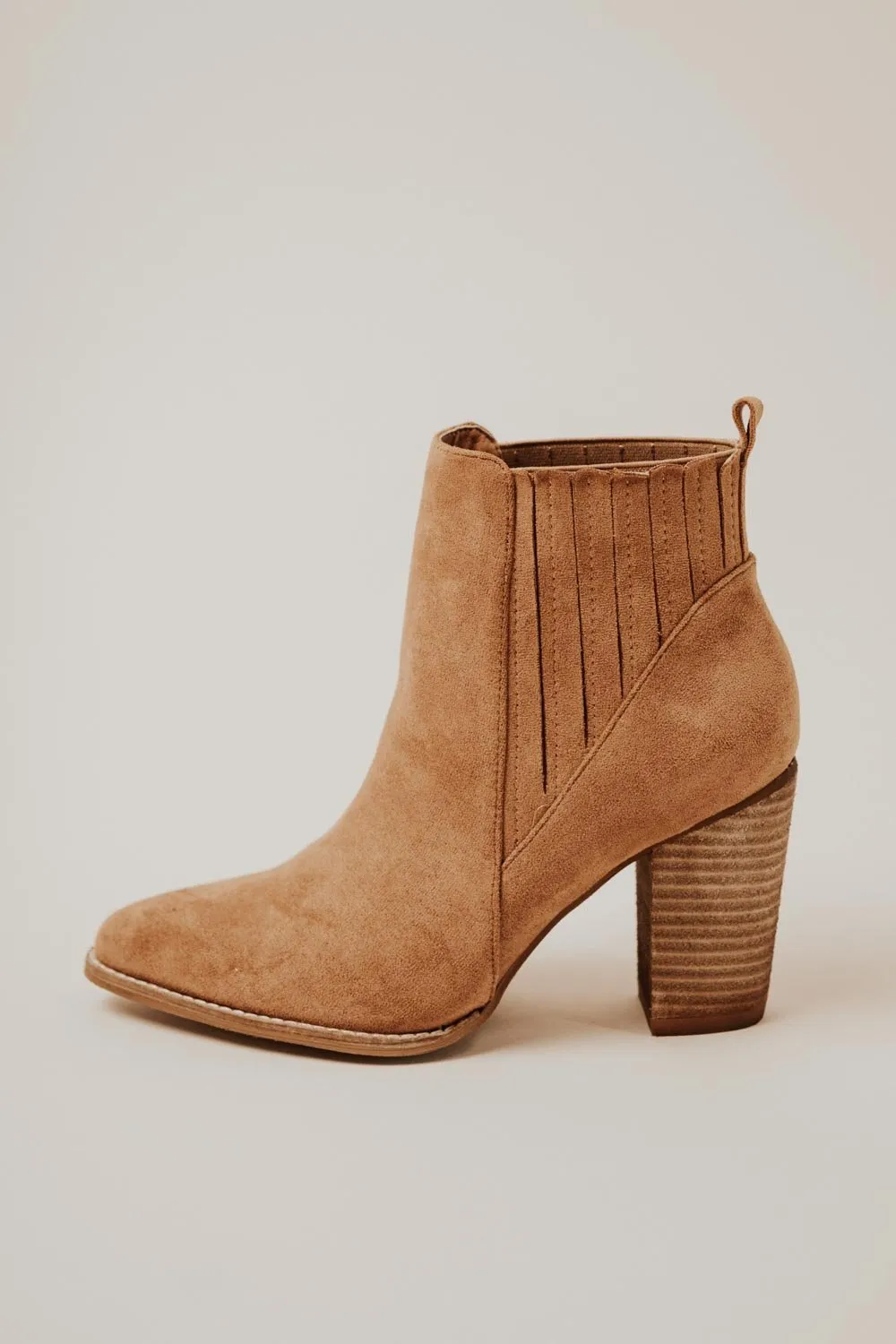 Jackie Heeled Booties in Camel