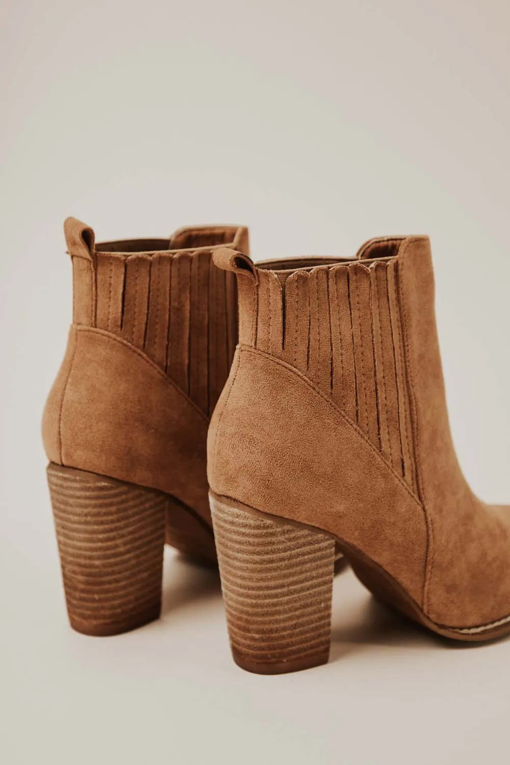 Jackie Heeled Booties in Camel