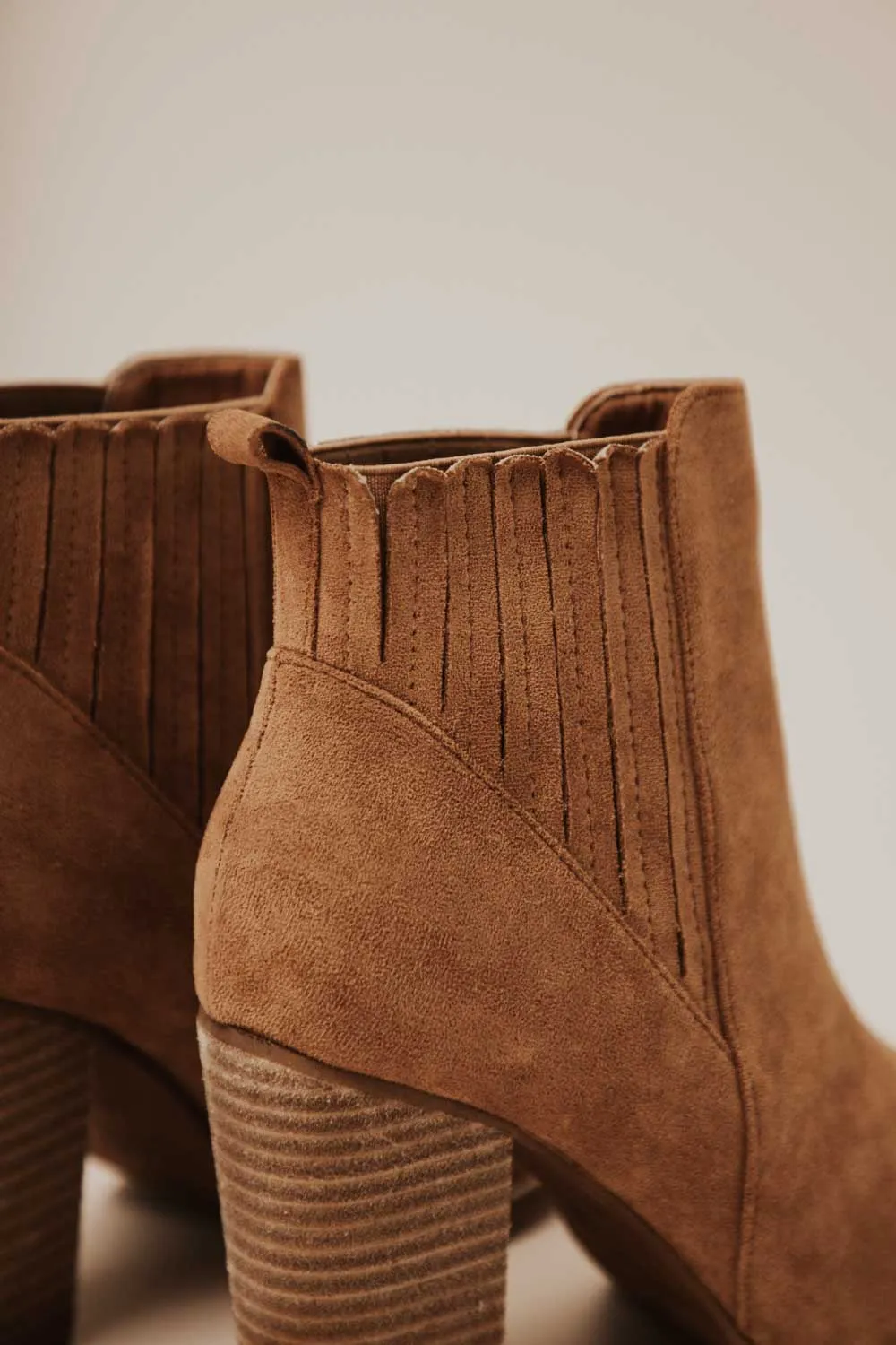 Jackie Heeled Booties in Camel