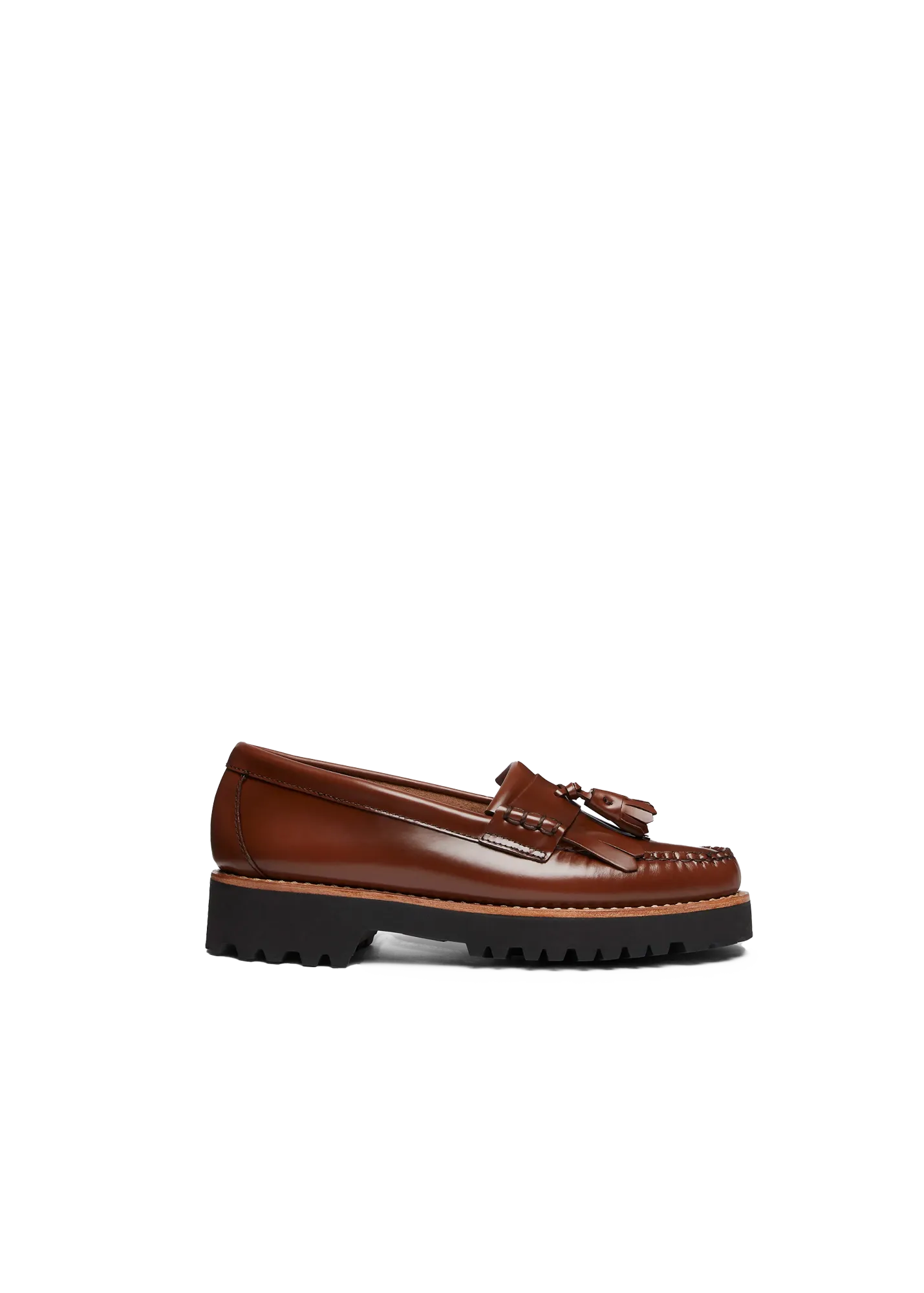 Leren platform loafers