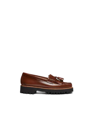 Leren platform loafers