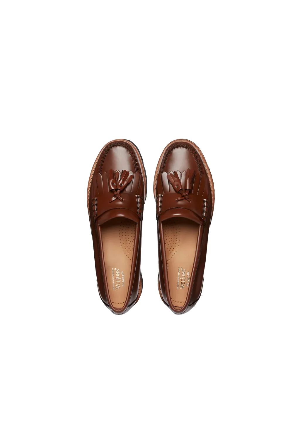 Leren platform loafers