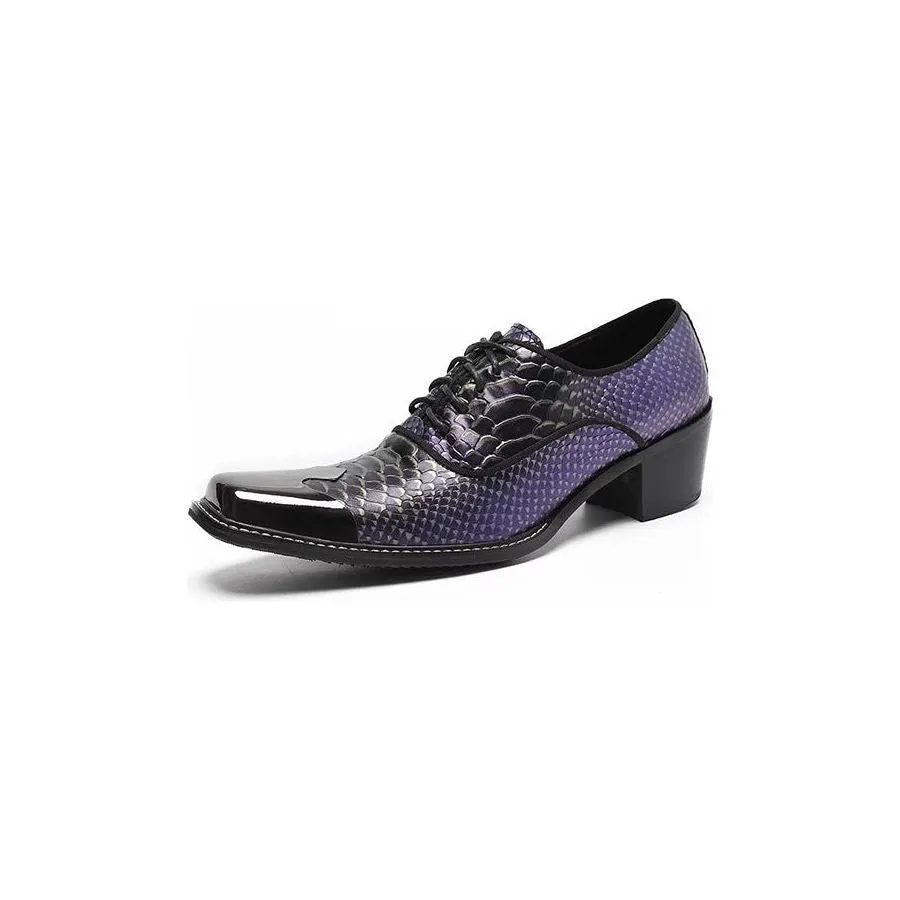 Luxe CrocTex Genuine Leather Oxford Dress Shoes