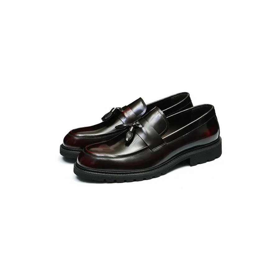 LuxeLeather Classic Slip-on Tassel Loafers