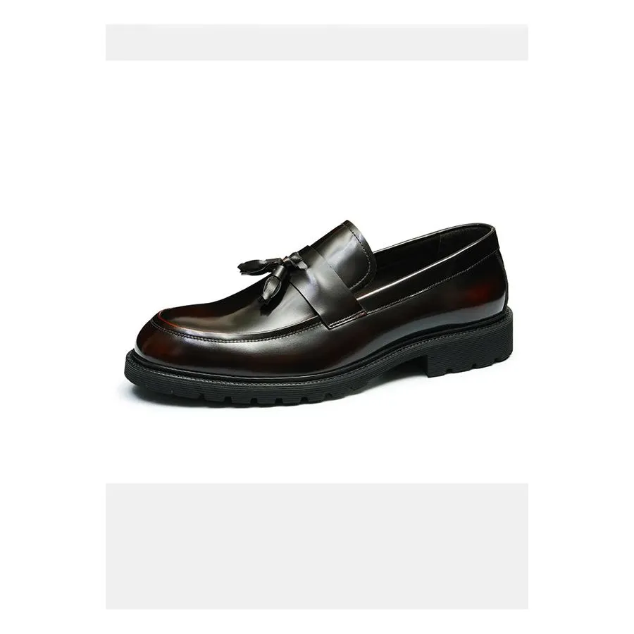 LuxeLeather Classic Slip-on Tassel Loafers