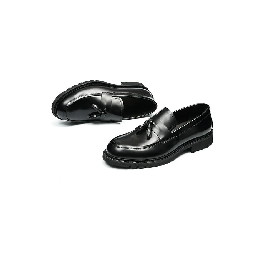 LuxeLeather Classic Slip-on Tassel Loafers