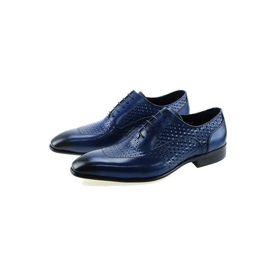 LuxeLeather Exotic Pattern Oxford Dress Shoes