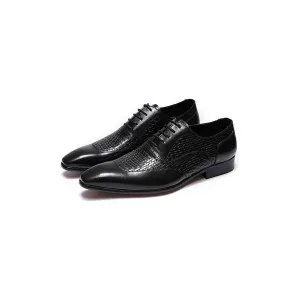 LuxeLeather Exotic Pattern Oxford Dress Shoes