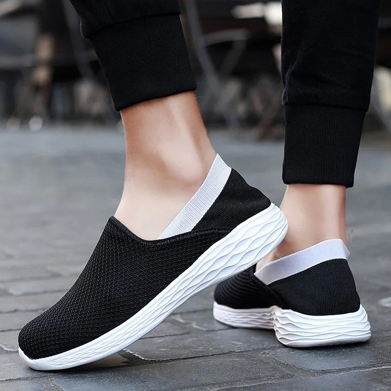 Man's breathable leisure fashion slip-on flat wide loafers