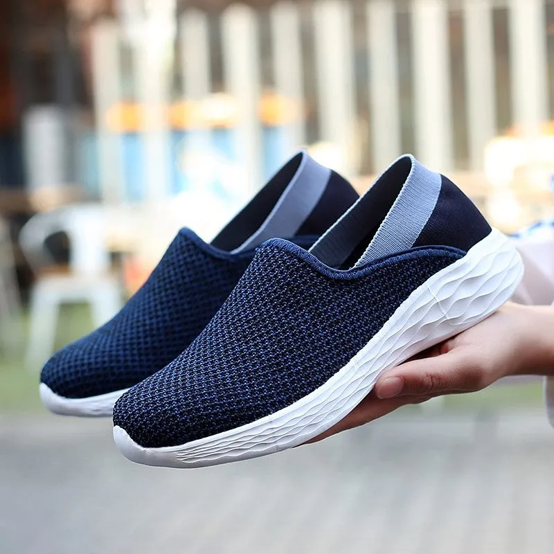 Man's breathable leisure fashion slip-on flat wide loafers