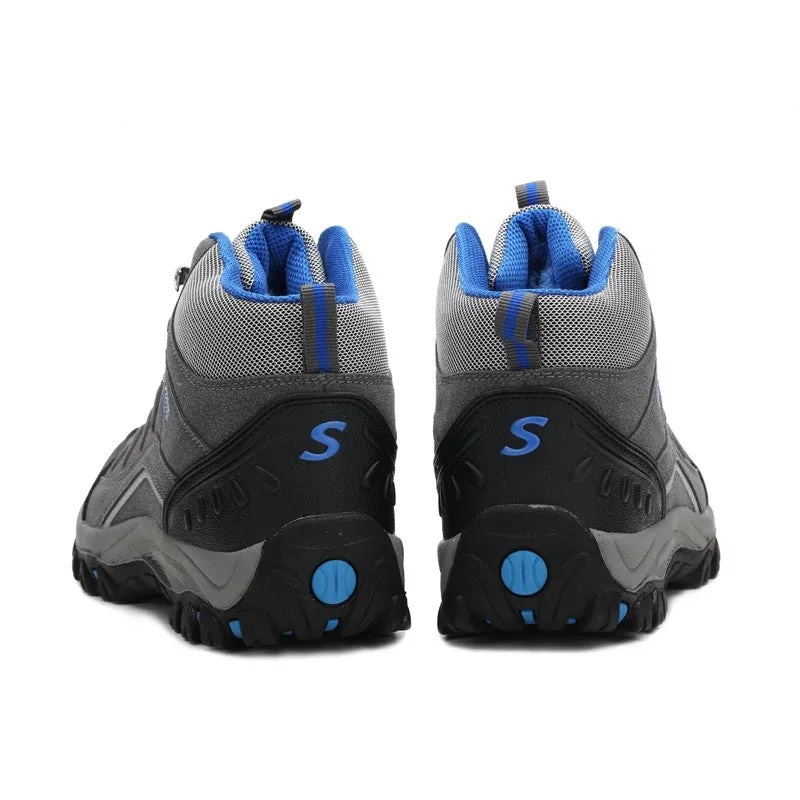 Man's outdoor winter thermal velvet anti-skid hiking snow boots