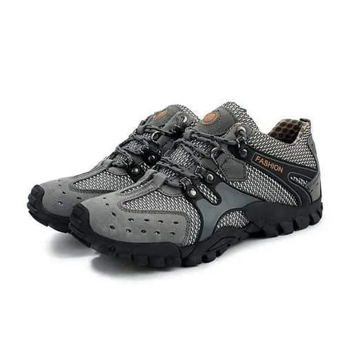 Men Hiking Shoes Suede Mesh Outdoor Sport Running Athletic Sneakers