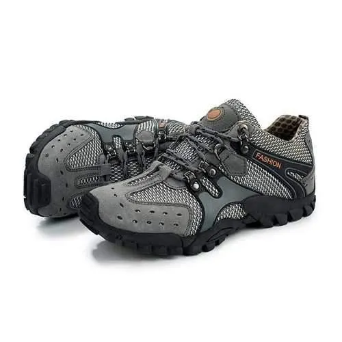 Men Hiking Shoes Suede Mesh Outdoor Sport Running Athletic Sneakers