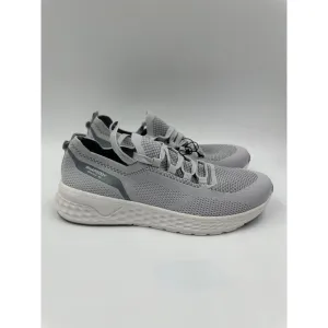 Men's Size 9, Light Gray Knit Top Sneakers with Cushy Sole