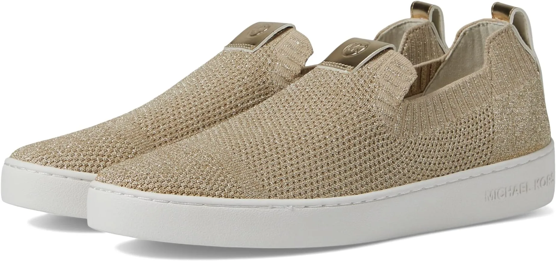 MICHAEL Michael Kors Juno Knit Slip-On Sneakers in Pale Gold