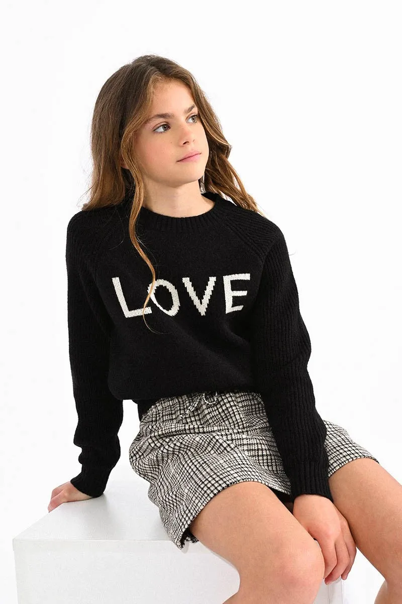 MOL Black Knit Love Sweater