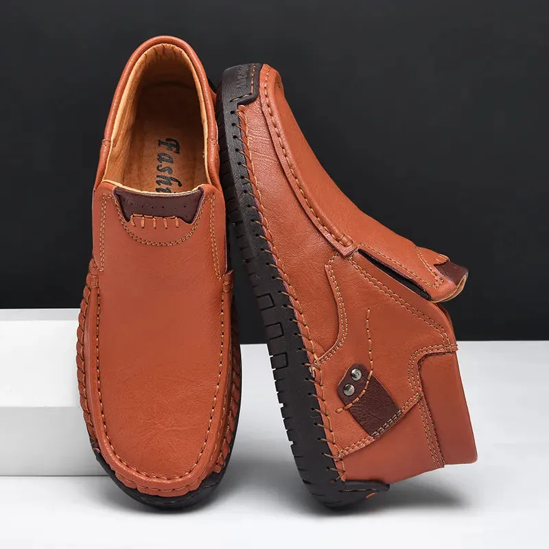 Non Slip Casual Leather Loafers For Men