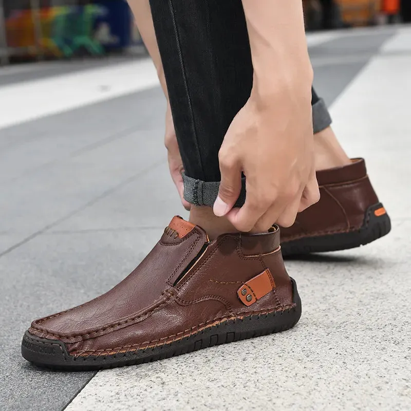 Non Slip Casual Leather Loafers For Men