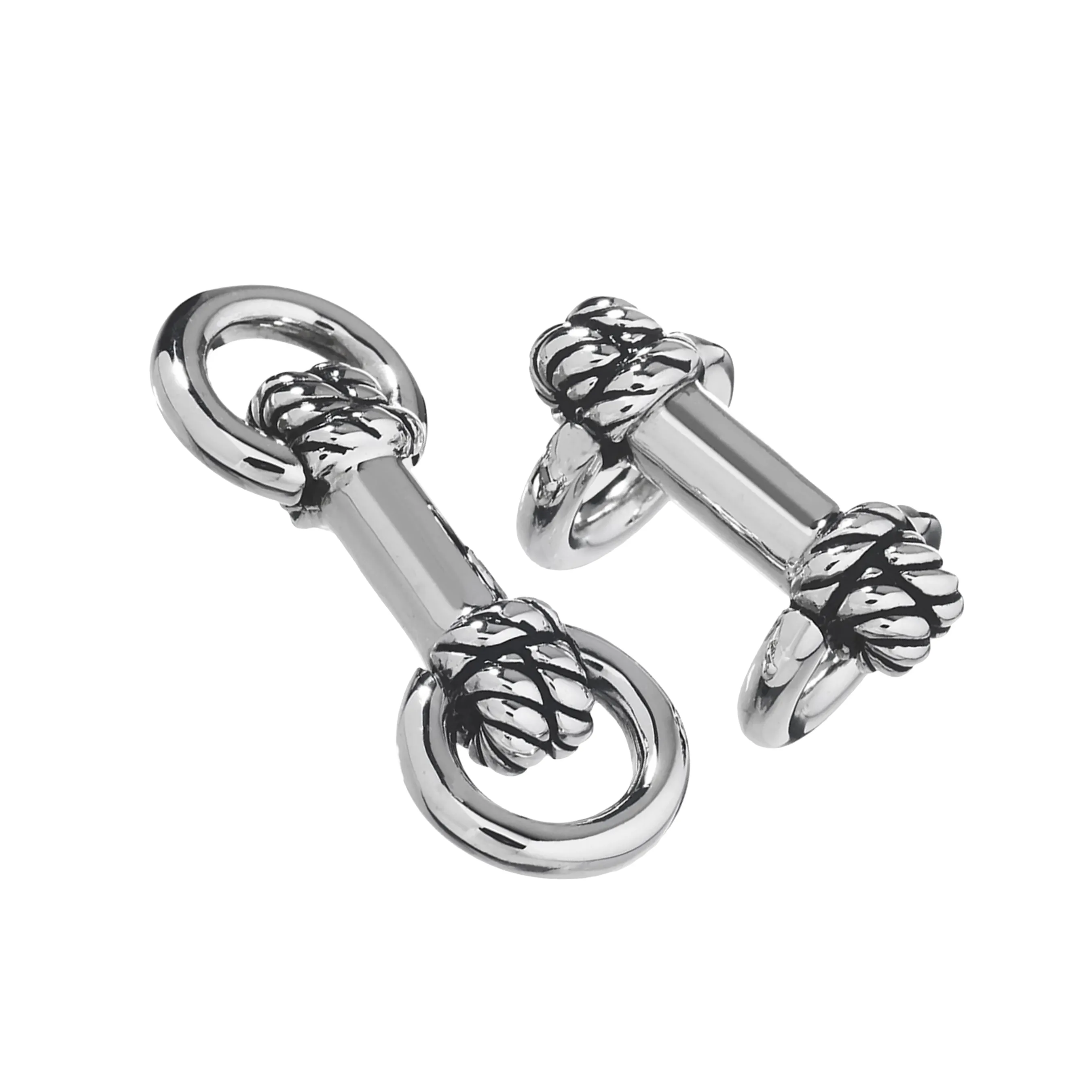 Rope Knot Horseshoe Sterling  Cufflinks