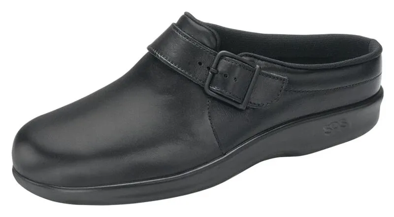 SAS Women's Clog Slip On Loafer BLACK