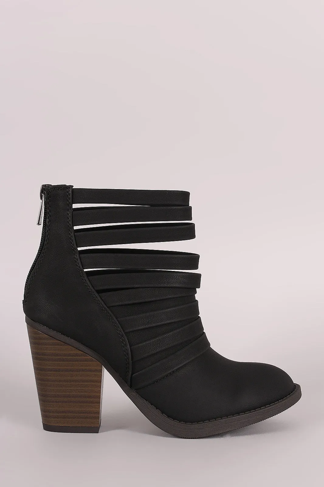 Soda Strappy Cuff Chunky Heeled Booties