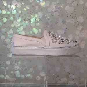 STUART WEITZMAN Jewel Embellished Slip On Sneakers