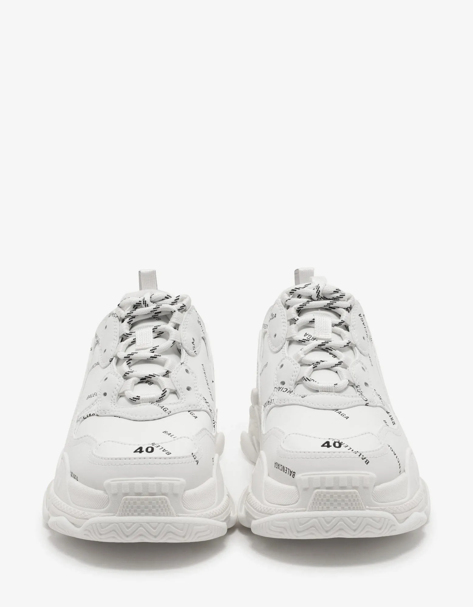 Triple S White All-Over Logo Trainers