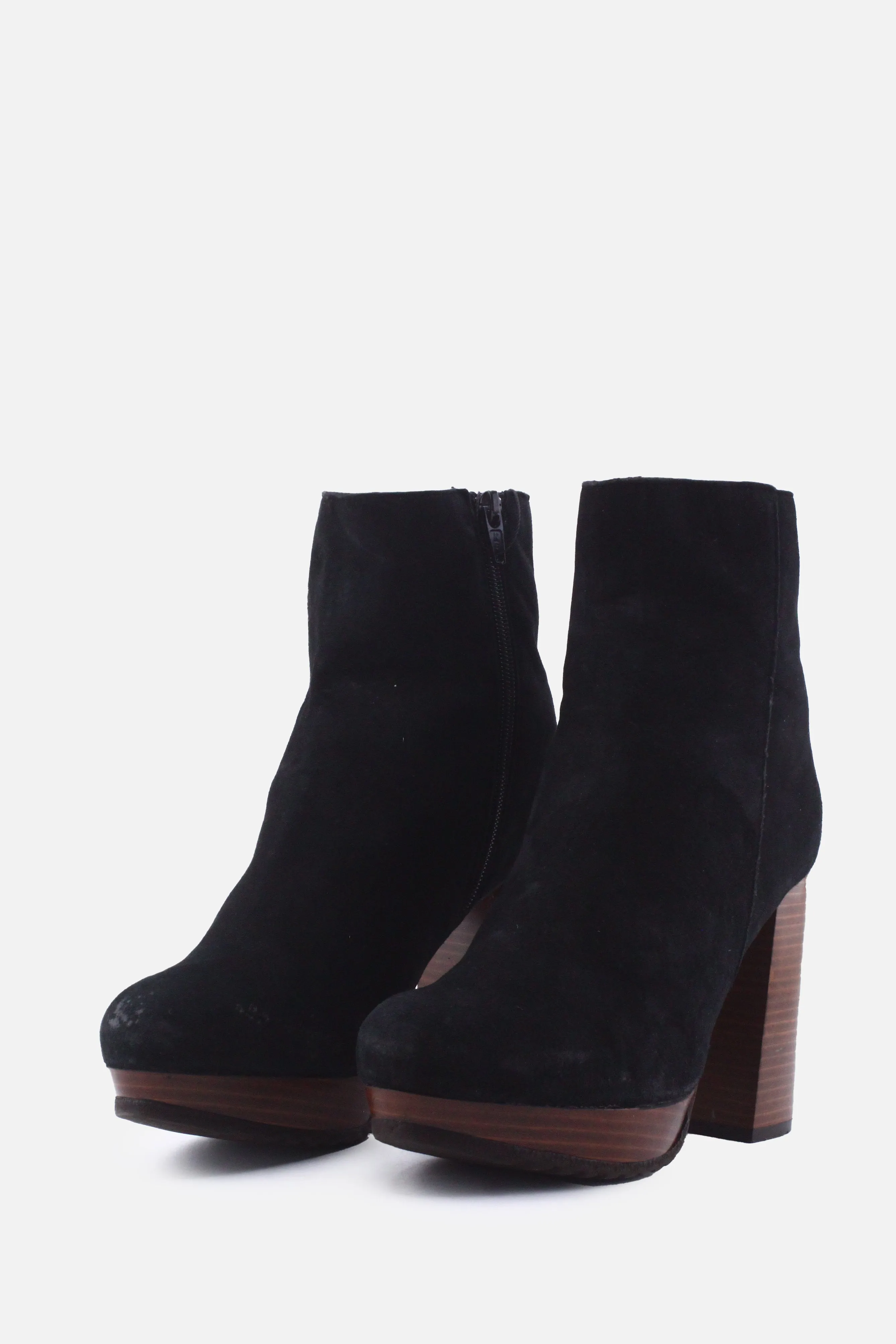 Troppa Zipper Block Ankle Boots | Suede